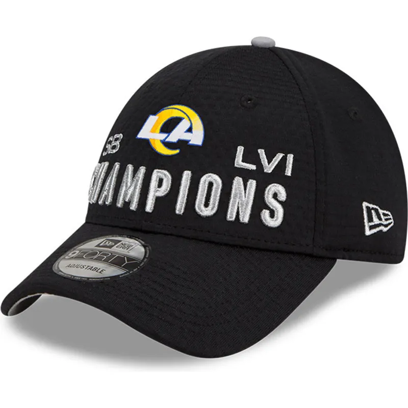 lippikset-kaareva-musta-saadettava-nauha-9forty-super-bowl-champions-lvi-2022-los-angeles-rams-nfl-new-era