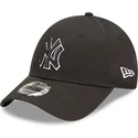 lippikset-kaareva-musta-saadettava-nauha-9forty-team-outline-new-york-yankees-mlb-new-era
