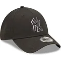 lippikset-kaareva-musta-saadettava-nauha-9forty-team-outline-new-york-yankees-mlb-new-era