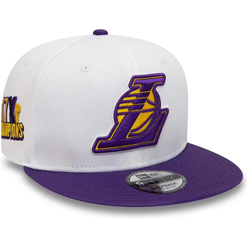 cap-littea-white-snapback-9fifty-crown-patches-champions-los-angeles-lakers-nba-new-era