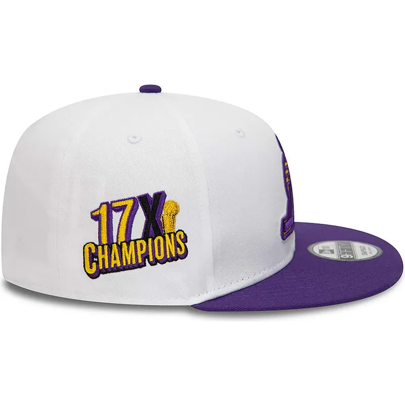 cap-littea-white-snapback-9fifty-crown-patches-champions-los-angeles-lakers-nba-new-era