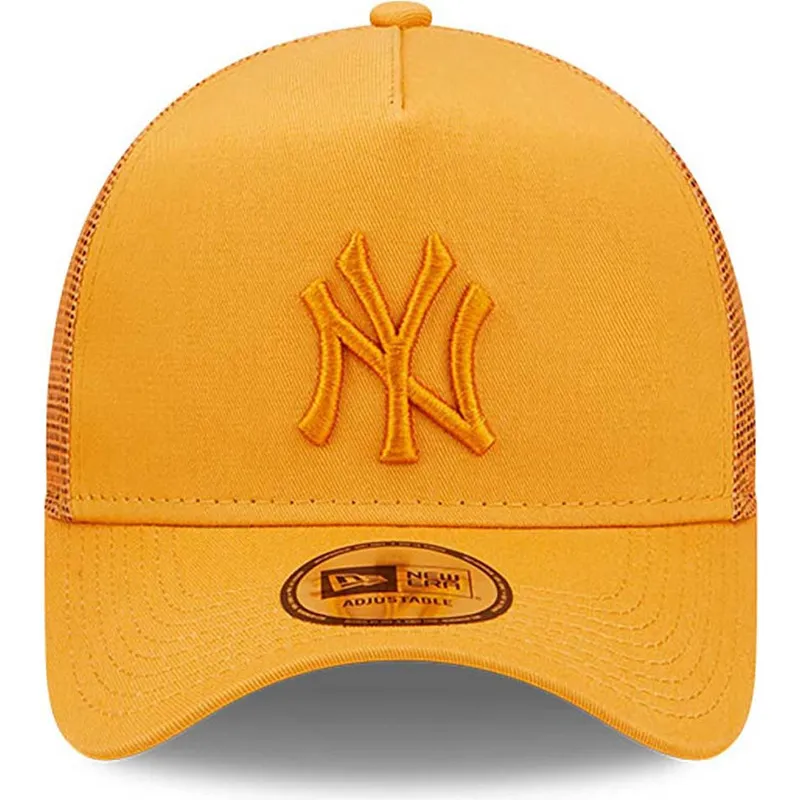 lippikset-kaareva-rekka-oranssi-snapback-a-frame-tonal-mesh-new-york-yankees-mlb-new-era