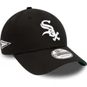 lippikset-kaareva-musta-saadettava-nauha-9forty-team-side-patch-chicago-white-sox-mlb-new-era