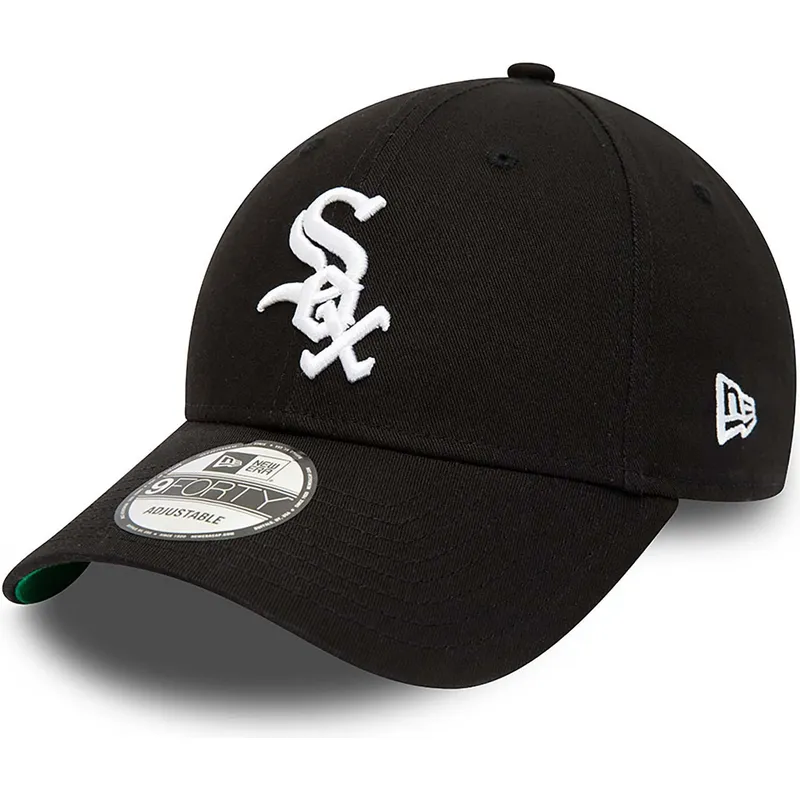 lippikset-kaareva-musta-saadettava-nauha-9forty-team-side-patch-chicago-white-sox-mlb-new-era