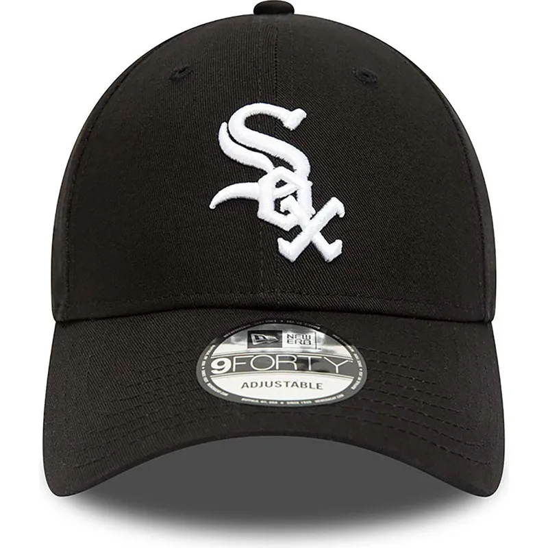 lippikset-kaareva-musta-saadettava-nauha-9forty-team-side-patch-chicago-white-sox-mlb-new-era