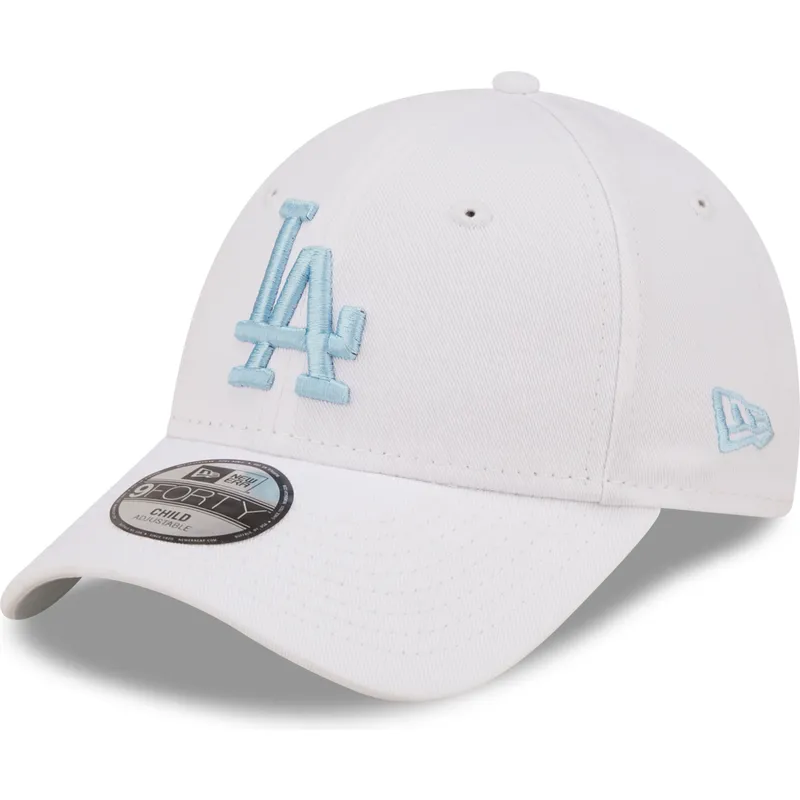 lippikset-kaareva-valkoinen-saadettava-nauha-lapsille-9forty-league-essential-los-angeles-dodgers-mlb-new-era