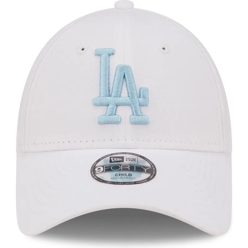 lippikset-kaareva-valkoinen-saadettava-nauha-lapsille-9forty-league-essential-los-angeles-dodgers-mlb-new-era