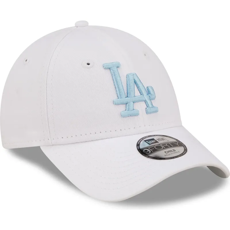lippikset-kaareva-valkoinen-saadettava-nauha-lapsille-9forty-league-essential-los-angeles-dodgers-mlb-new-era