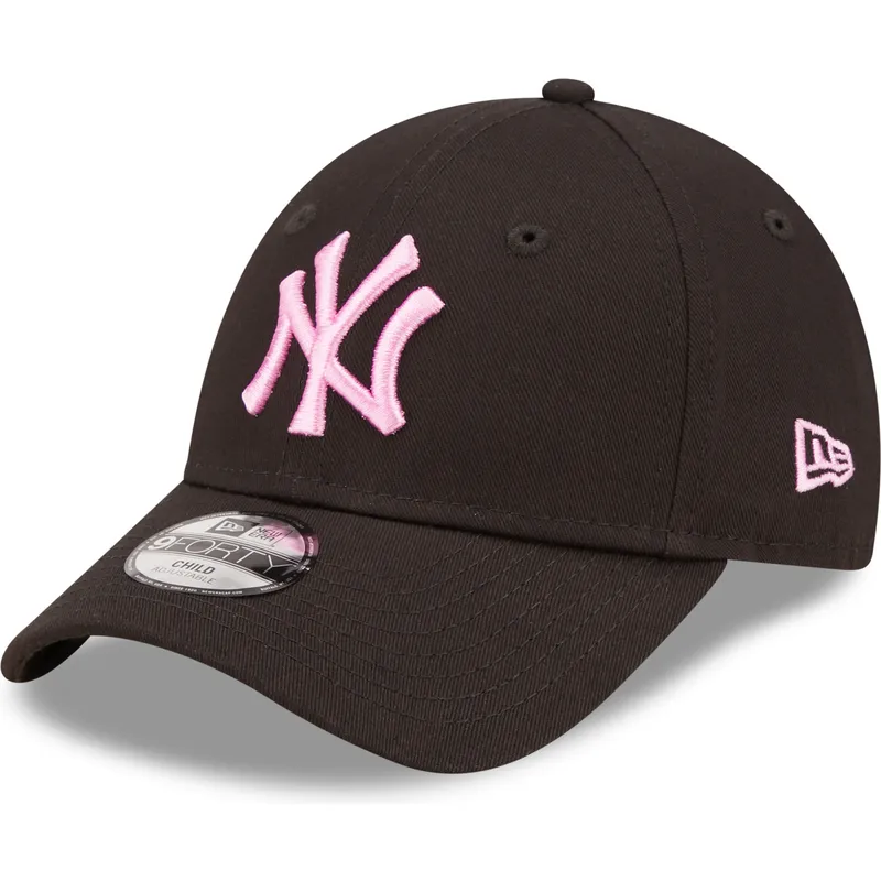 lippikset-kaareva-musta-saadettava-nauha-lapsille-rosa-9forty-league-essential-new-york-yankees-mlb-new-era