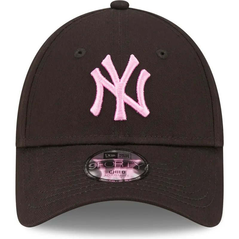 lippikset-kaareva-musta-saadettava-nauha-lapsille-rosa-9forty-league-essential-new-york-yankees-mlb-new-era