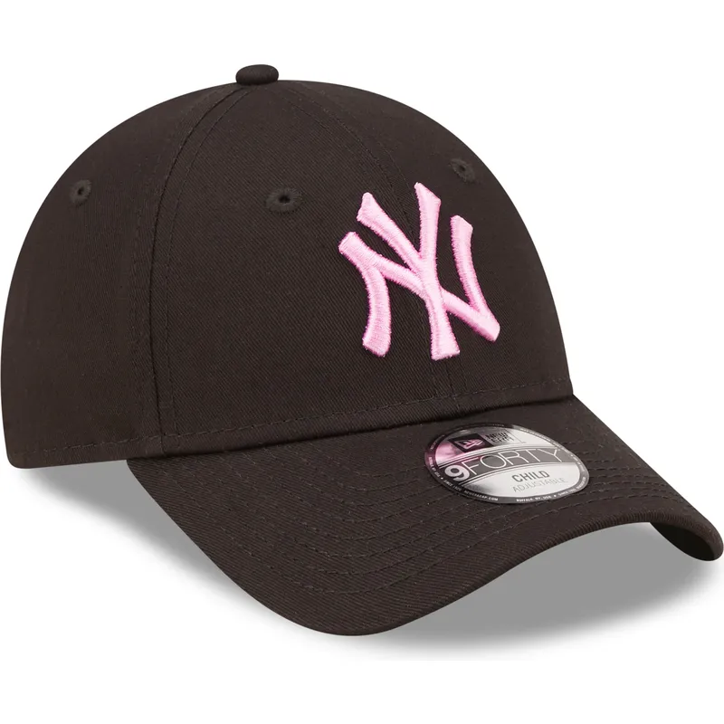 lippikset-kaareva-musta-saadettava-nauha-lapsille-rosa-9forty-league-essential-new-york-yankees-mlb-new-era
