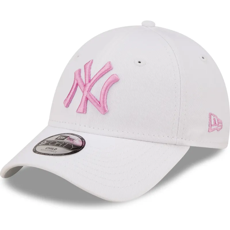 lippikset-kaareva-valkoinen-saadettava-nauha-lapsille-rosa-9forty-league-essential-new-york-yankees-mlb-new-era