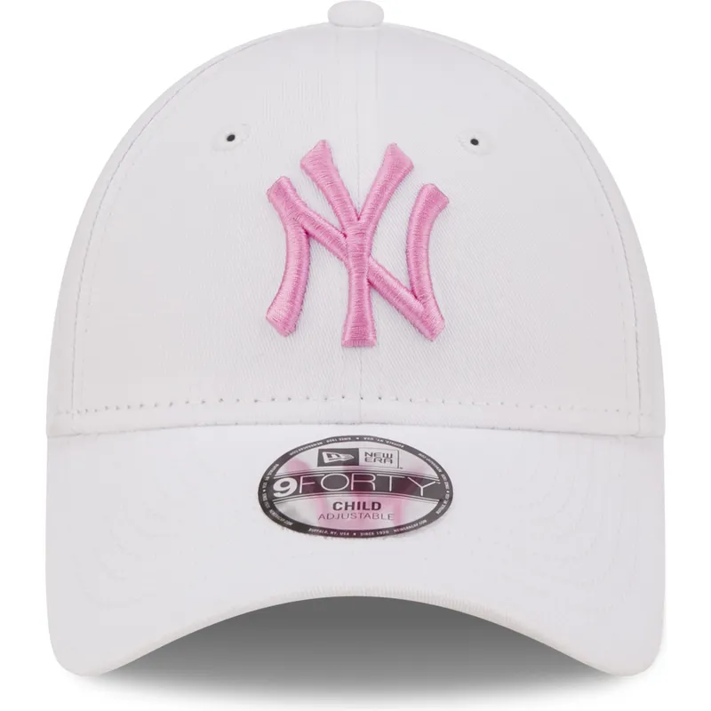 lippikset-kaareva-valkoinen-saadettava-nauha-lapsille-rosa-9forty-league-essential-new-york-yankees-mlb-new-era