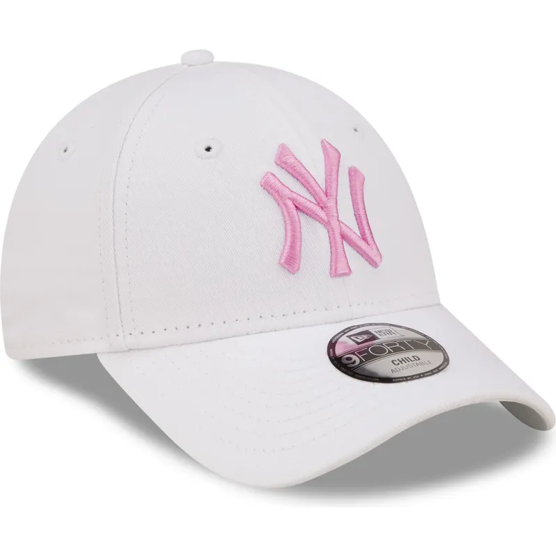 lippikset-kaareva-valkoinen-saadettava-nauha-lapsille-rosa-9forty-league-essential-new-york-yankees-mlb-new-era