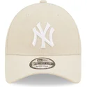 lippikset-kaareva-beige-saadettava-nauha-9forty-linen-new-york-yankees-mlb-new-era