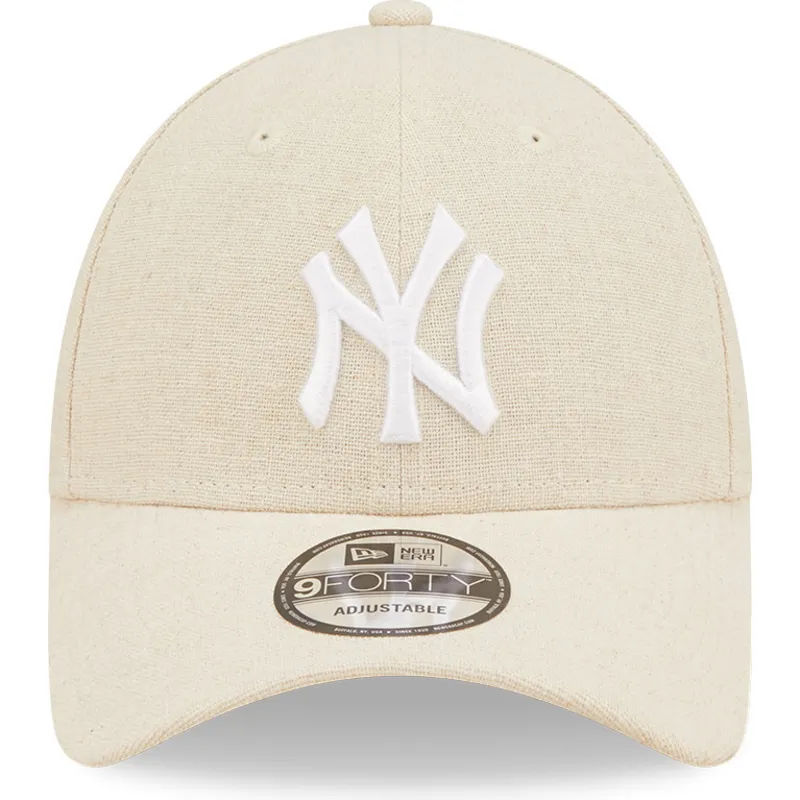 lippikset-kaareva-beige-saadettava-nauha-9forty-linen-new-york-yankees-mlb-new-era