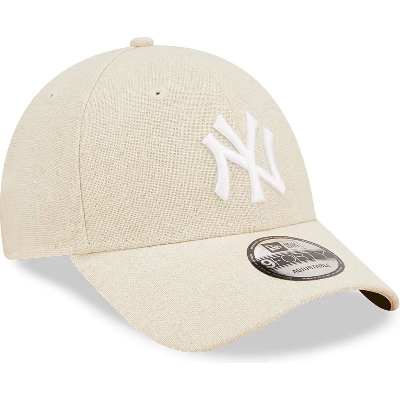 lippikset-kaareva-beige-saadettava-nauha-9forty-linen-new-york-yankees-mlb-new-era