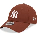 lippikset-kaareva-ruskea-saadettava-nauha-9forty-linen-new-york-yankees-mlb-new-era