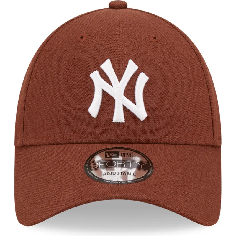 lippikset-kaareva-ruskea-saadettava-nauha-9forty-linen-new-york-yankees-mlb-new-era