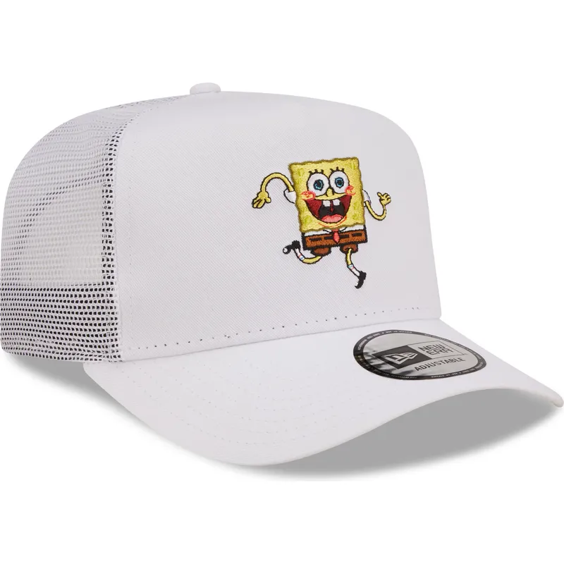 lippikset-kaareva-rekka-valkoinen-snapback-a-frame-bob-esponja-new-era