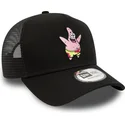 lippikset-kaareva-rekka-musta-snapback-a-frame-spongebob-ja-patrik-tahti-new-era
