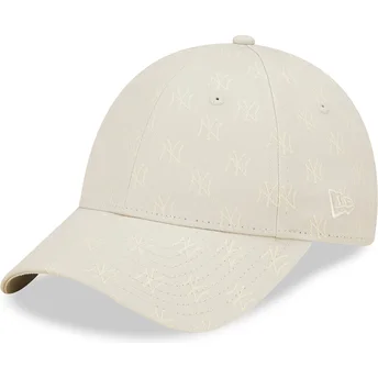 Lippikset kaareva beige säädettävä nauha 9FORTY Monogram New York Yankees MLB New Era