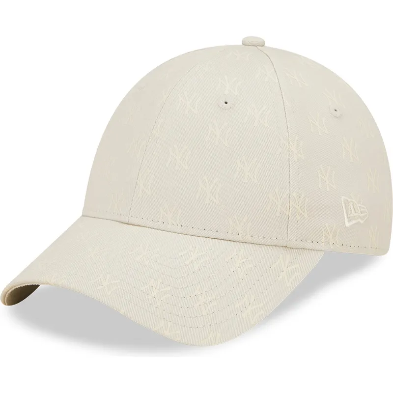 lippikset-kaareva-beige-saadettava-nauha-9forty-monogram-new-york-yankees-mlb-new-era
