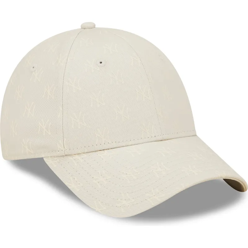 lippikset-kaareva-beige-saadettava-nauha-9forty-monogram-new-york-yankees-mlb-new-era