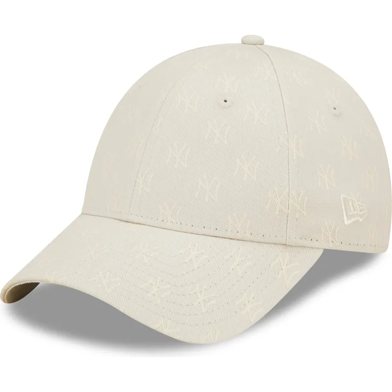lippikset-kaareva-beige-saadettava-nauha-9forty-monogram-new-york-yankees-mlb-new-era