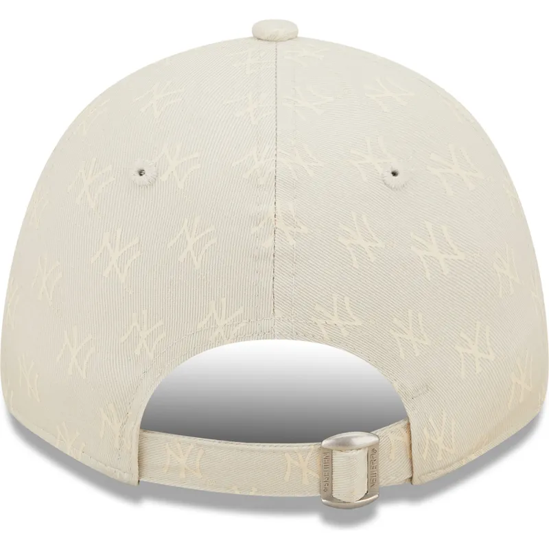 lippikset-kaareva-beige-saadettava-nauha-9forty-monogram-new-york-yankees-mlb-new-era