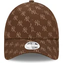 lippikset-kaareva-ruskea-saadettava-nauha-9forty-monogram-new-york-yankees-mlb-new-era