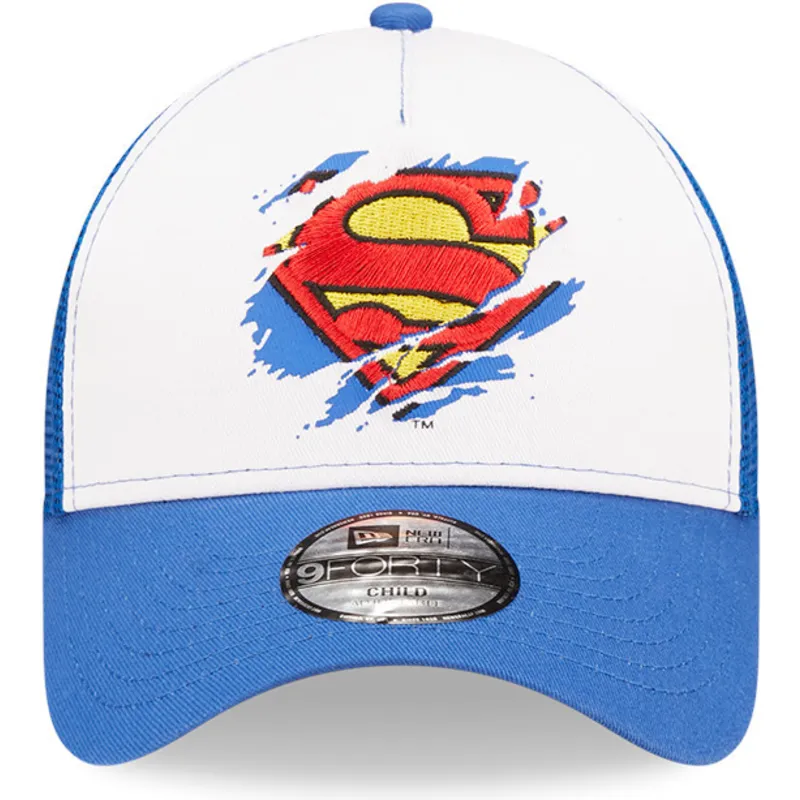lippikset-kaareva-rekka-sininen-snapback-lapsille-a-frame-superman-dc-comics-new-era