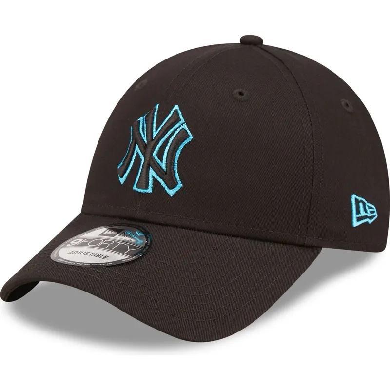 lippikset-kaareva-musta-saadettava-nauha-9forty-neon-outline-new-york-yankees-mlb-new-era