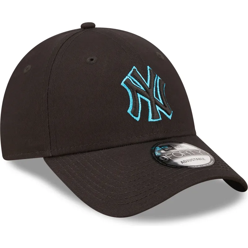 lippikset-kaareva-musta-saadettava-nauha-9forty-neon-outline-new-york-yankees-mlb-new-era