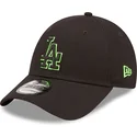 lippikset-kaareva-musta-saadettava-nauha-9forty-neon-outline-los-angeles-dodgers-mlb-new-era