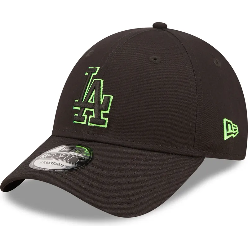 lippikset-kaareva-musta-saadettava-nauha-9forty-neon-outline-los-angeles-dodgers-mlb-new-era