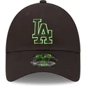 lippikset-kaareva-musta-saadettava-nauha-9forty-neon-outline-los-angeles-dodgers-mlb-new-era