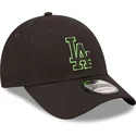 lippikset-kaareva-musta-saadettava-nauha-9forty-neon-outline-los-angeles-dodgers-mlb-new-era
