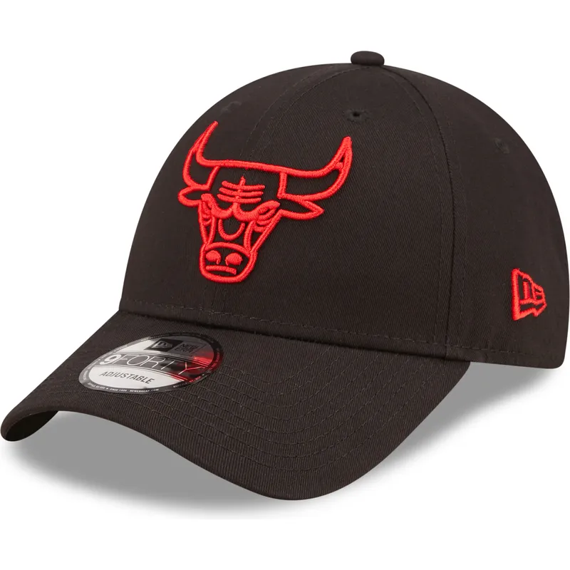 lippikset-kaareva-musta-saadettava-nauha-9forty-neon-outline-chicago-bulls-nba-new-era