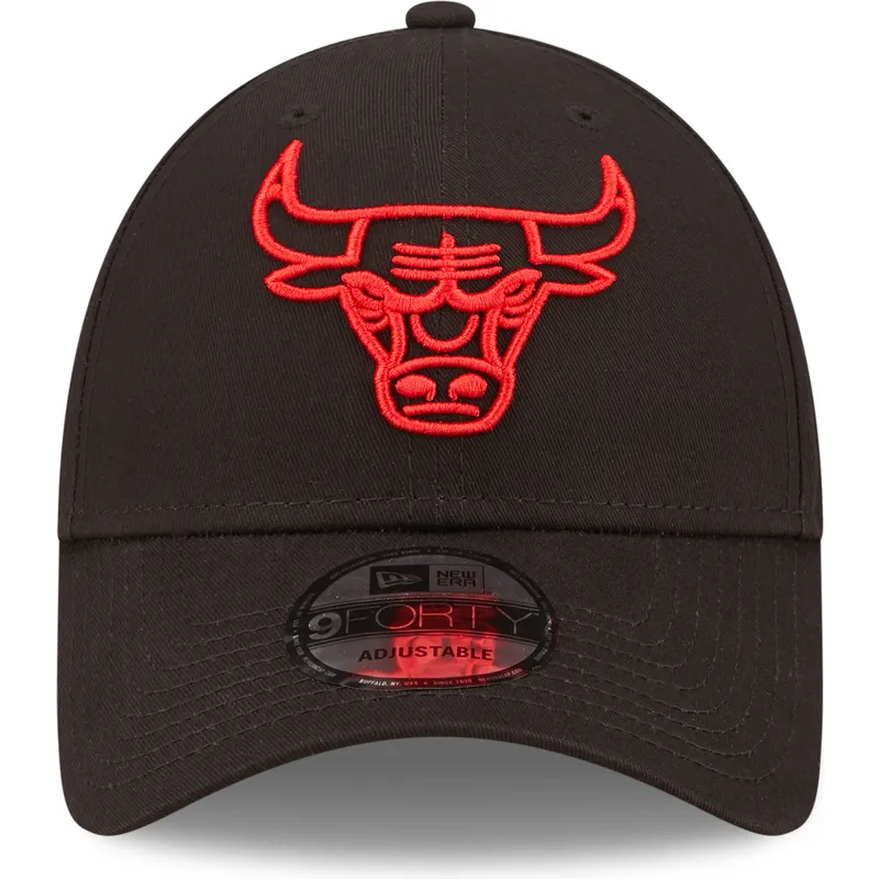 lippikset-kaareva-musta-saadettava-nauha-9forty-neon-outline-chicago-bulls-nba-new-era
