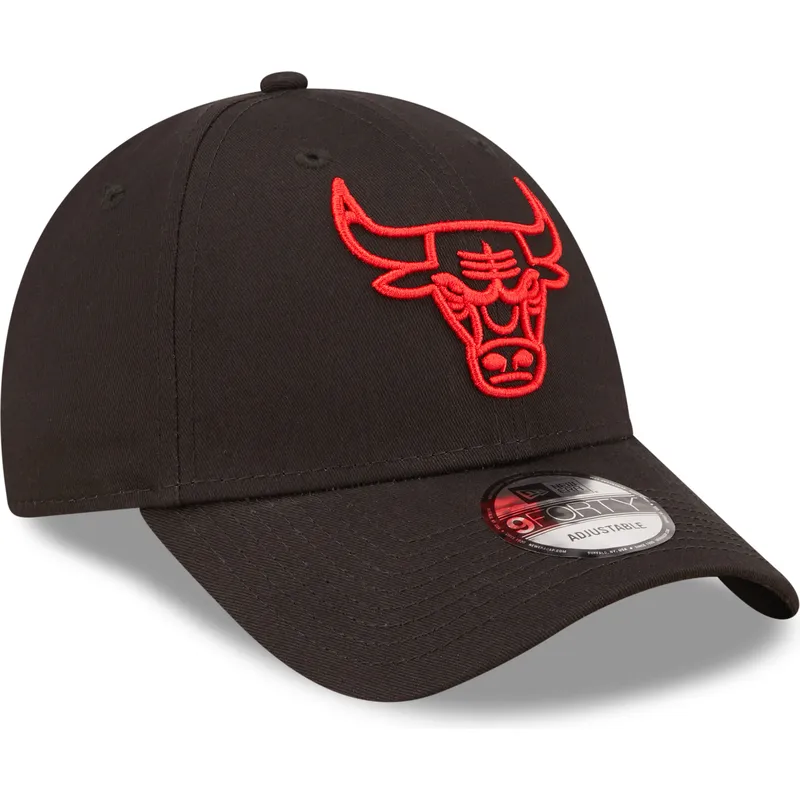 lippikset-kaareva-musta-saadettava-nauha-9forty-neon-outline-chicago-bulls-nba-new-era