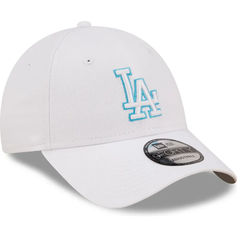 lippikset-kaareva-valkoinen-saadettava-nauha-9forty-neon-outline-los-angeles-dodgers-mlb-new-era