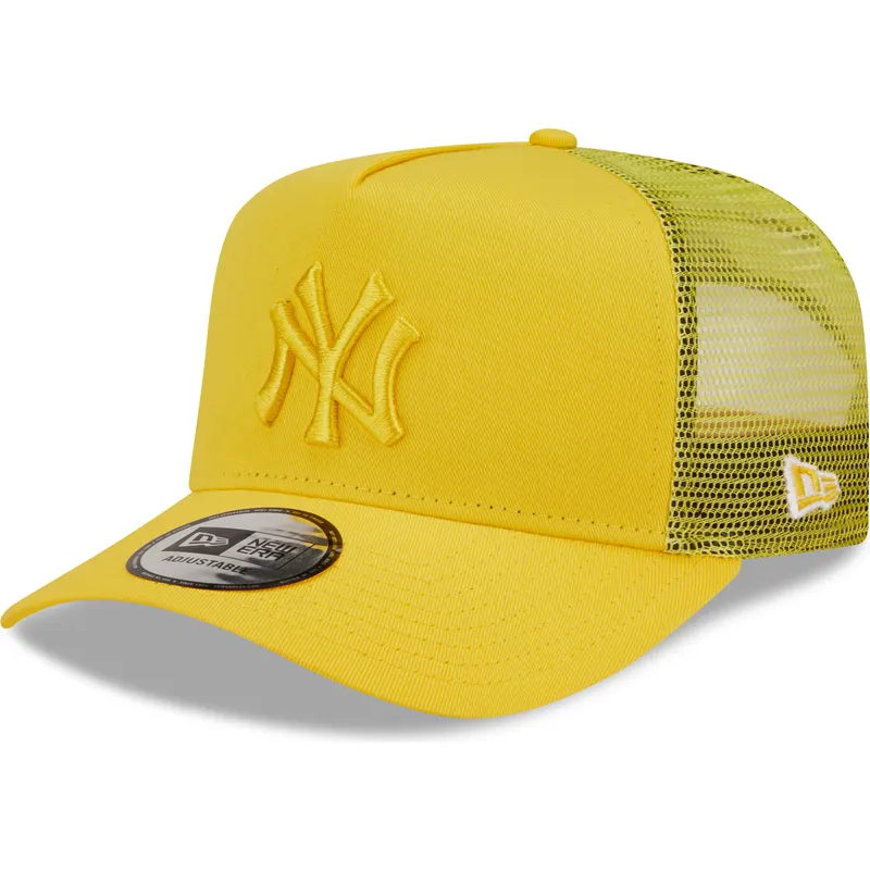 lippikset-kaareva-rekka-keltainen-snapback-a-frame-tonal-mesh-new-york-yankees-mlb-new-era