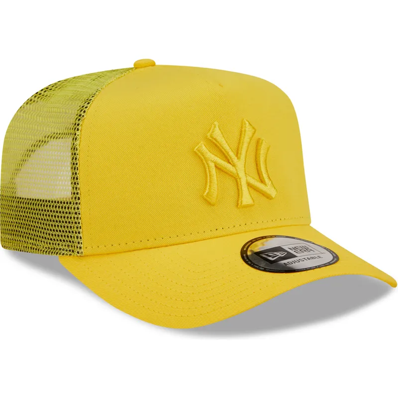 lippikset-kaareva-rekka-keltainen-snapback-a-frame-tonal-mesh-new-york-yankees-mlb-new-era