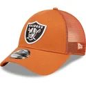 cap-kaareva-orange-adjustable-strap-a-frame-home-field-las-vegas-raiders-nfl-new-era