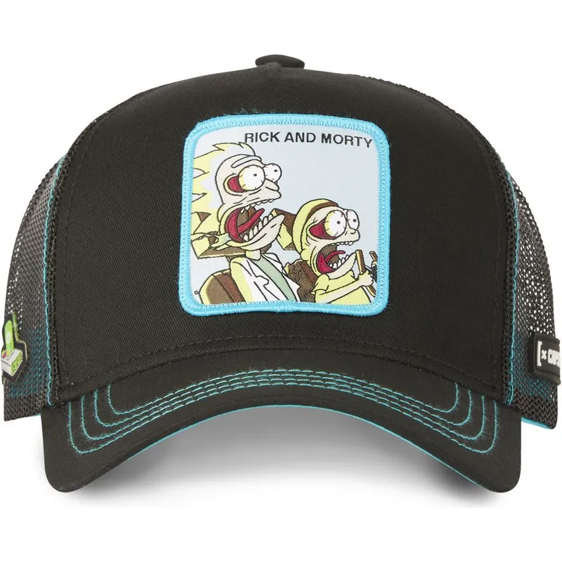 lippikset-kaareva-rekka-musta-snapback-re3-rick-ja-morty-capslab