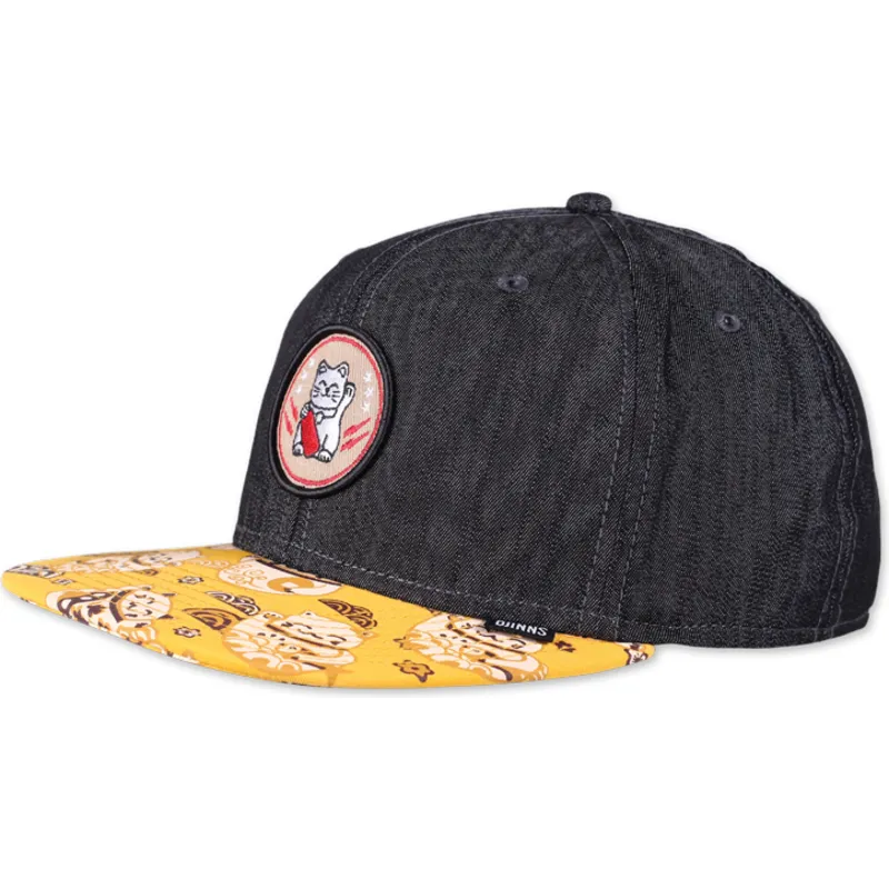 lippikset-littea-musta-snapback-lucky-cat-linen-rev-djinns lippikset-littea-musta-snapback-lucky-cat-linen-rev-djinns