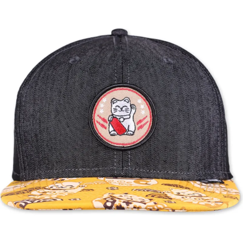 lippikset-littea-musta-snapback-lucky-cat-linen-rev-djinns lippikset-littea-musta-snapback-lucky-cat-linen-rev-djinns