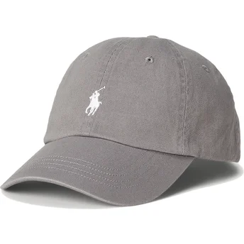 Lippikset kaareva harmaa säädettävä nauha Cotton Chino Classic Sport Polo Ralph Lauren