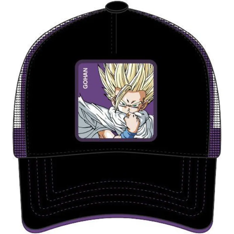 lippikset-kaareva-rekka-musta-snapback-super-saiyan-2-goh1-son-gohan-dragon-ball-capslab
